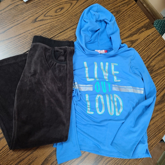 Girls 10/12 Hoodie and Velour Pants Bundle - Picture 12 of 12